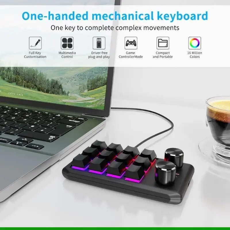 U55C Игровая клавиатура для одной руки с RGB-подсветкой и 12 программируемыми клавишами
U55C Игровая клавиатура для одной руки с RGB-подсветкой и 12 программируемыми клавишами