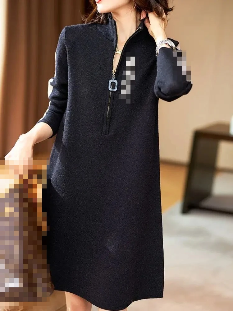 Letter Knitted Dress for Women's New Style with a Slimming and Woolen Look Women's Western-style Version Long Sleeved E8077
Letter Knitted Dress for Women's New Style with a Slimming and Woolen Look Women's Western-style Version Long Sleeved E8077