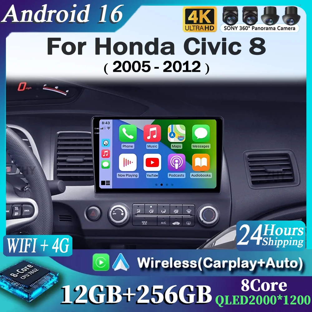 Для Honda Civic 8 2005-2012: Автомагнитола Android 16 с Carplay, Auto, 4G, WIFI, GPS-навигацией и поддержкой Plug and Play
Для Honda Civic 8 2005-2012: Автомагнитола Android 16 с Carplay, Auto, 4G, WIFI, GPS-навигацией и поддержкой Plug and Play