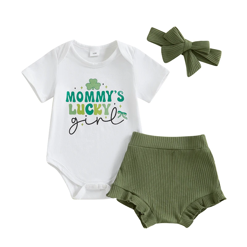Baby Girls Shorts Set, Short Sleeve Letters Print Romper with Shorts and Hairband Summer Outfit
Baby Girls Shorts Set, Short Sleeve Letters Print Romper with Shorts and Hairband Summer Outfit