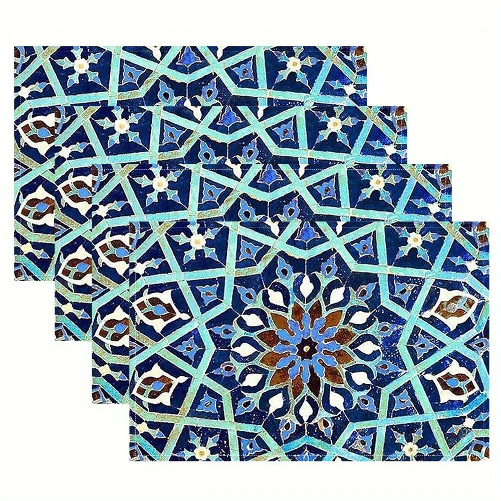 4-Pack Geometric Art Pattern Placemats, 100% Polyester Woven Table Mats for Kitchen and Dining Decor, Machine Washable, Festive
4-Pack Geometric Art Pattern Placemats, 100% Polyester Woven Table Mats for Kitchen and Dining Decor, Machine Washable, Festive