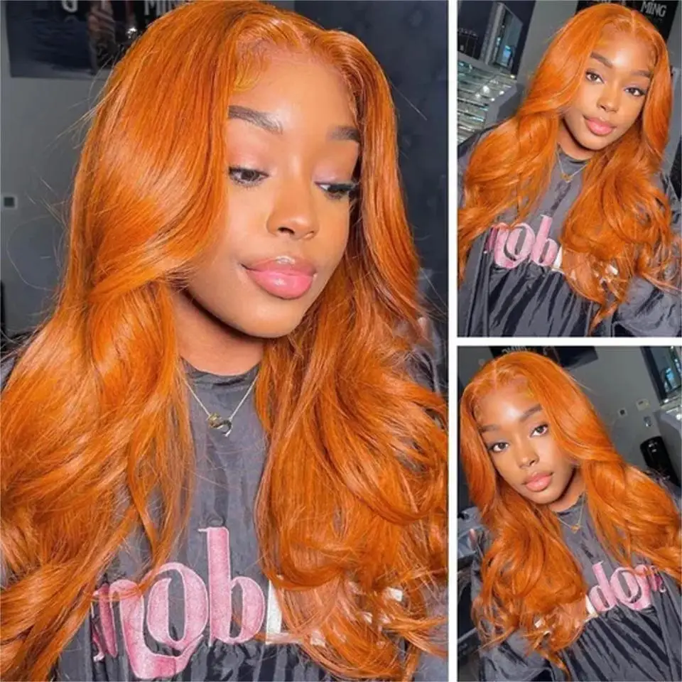 Transparent Lace Frontal Wigs Brazilian Colored Human Hair Wig 13x4 Ginger Orange Body Wave Pre Plucked Wear And Go For Women
Transparent Lace Frontal Wigs Brazilian Colored Human Hair Wig 13x4 Ginger Orange Body Wave Pre Plucked Wear And Go For Women