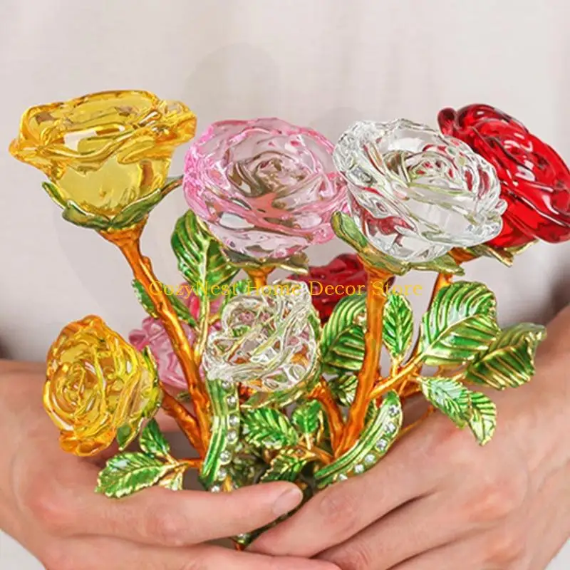 92MF Crystal Rose Flower Figurine with Base,Glass Flower Bouquet Gift for Women Girlfriend Wife Home Table Decorations
92MF Crystal Rose Flower Figurine with Base,Glass Flower Bouquet Gift for Women Girlfriend Wife Home Table Decorations