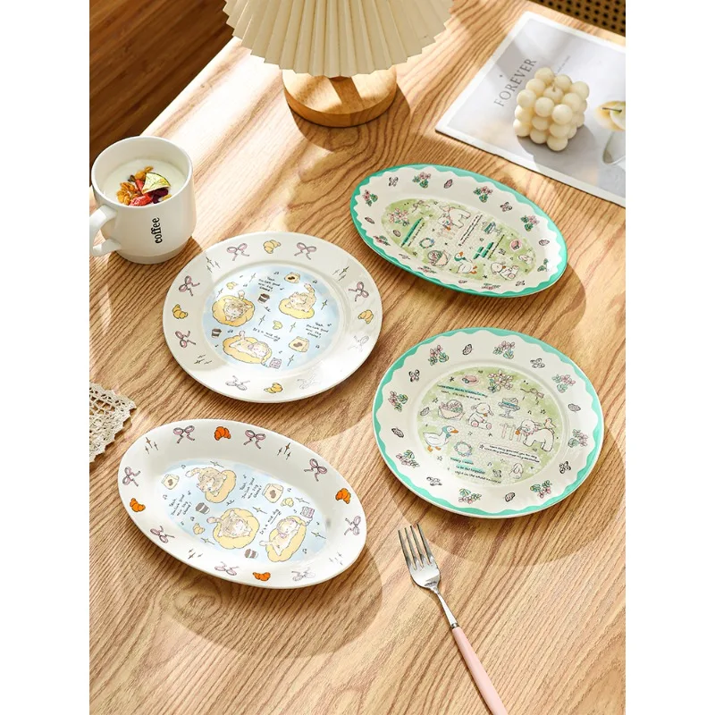 High-value ceramic plates, household dishes, cute cartoon plates, afternoon tea, dessert plates, breakfast plates
High-value ceramic plates, household dishes, cute cartoon plates, afternoon tea, dessert plates, breakfast plates