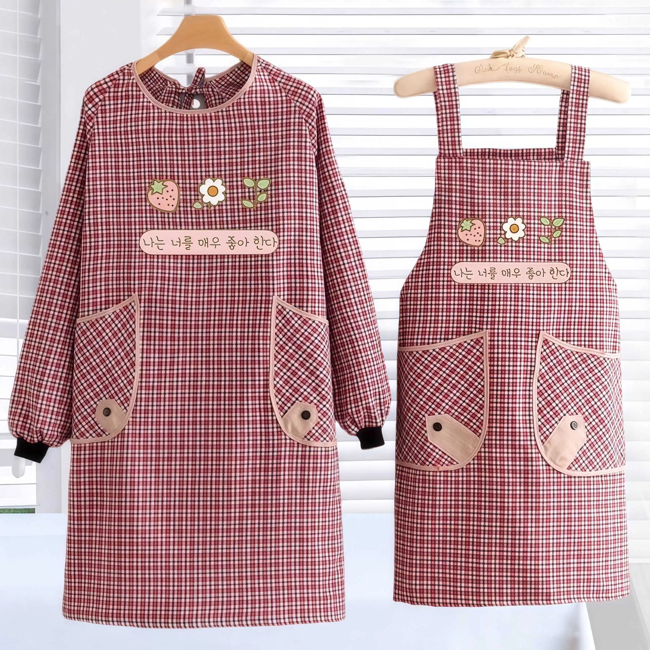 Thi Cotton Long Sve Apron Women's Home Kitchen Oil-resistant Cooking Apron New Wear-resistant Dining Work orm
Thi Cotton Long Sve Apron Women's Home Kitchen Oil-resistant Cooking Apron New Wear-resistant Dining Work orm