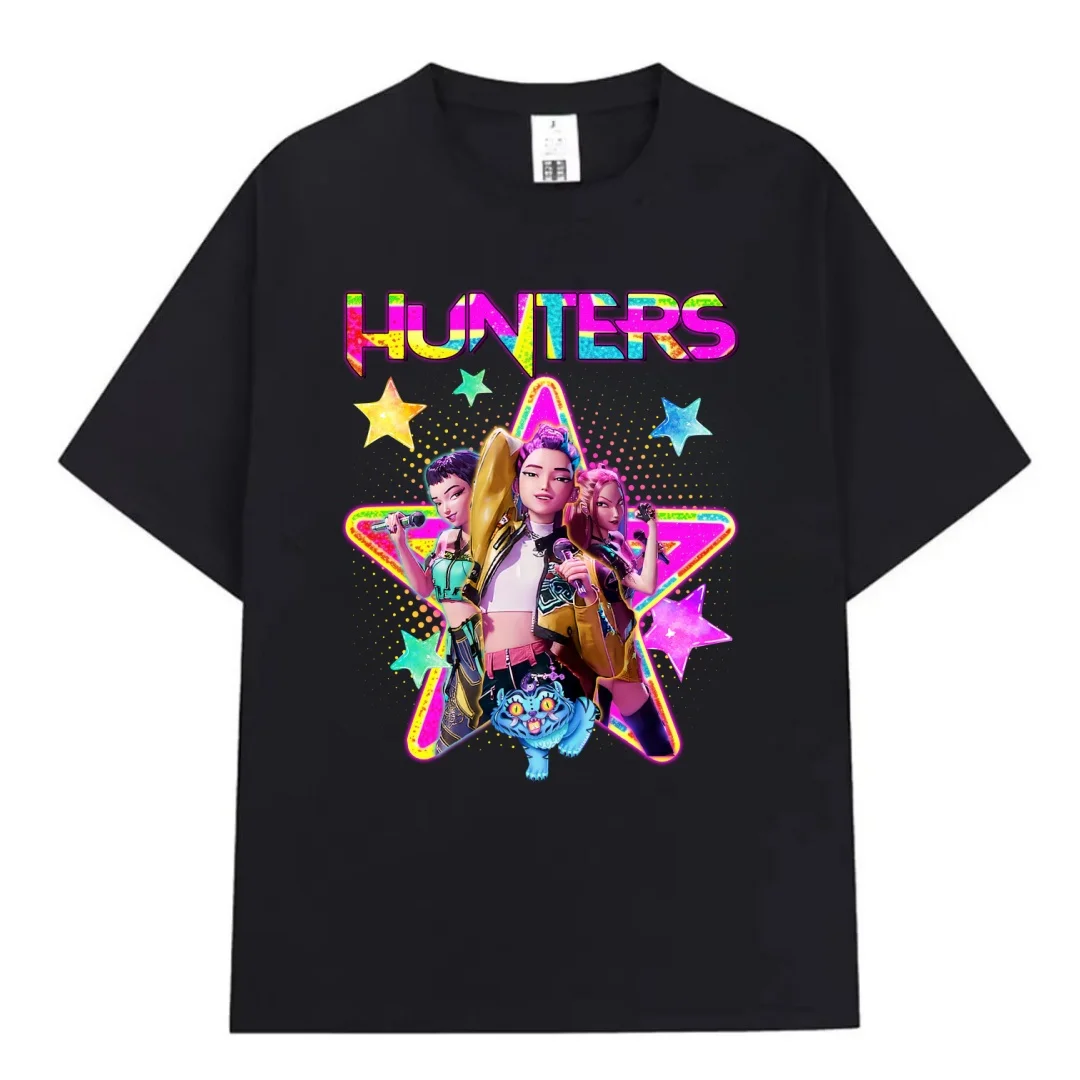 Горячие футболки Kpop Demon Hunters, подарки для фанатов, женская и мужская уличная футболка с коротким рукавом, летняя хлопковая футболка большого размера, рубашка из фильма
Горячие футболки Kpop Demon Hunters, подарки для фанатов, женская и мужская уличная футболка с коротким рукавом, летняя хлопковая футболка большого размера, рубашка из фильма