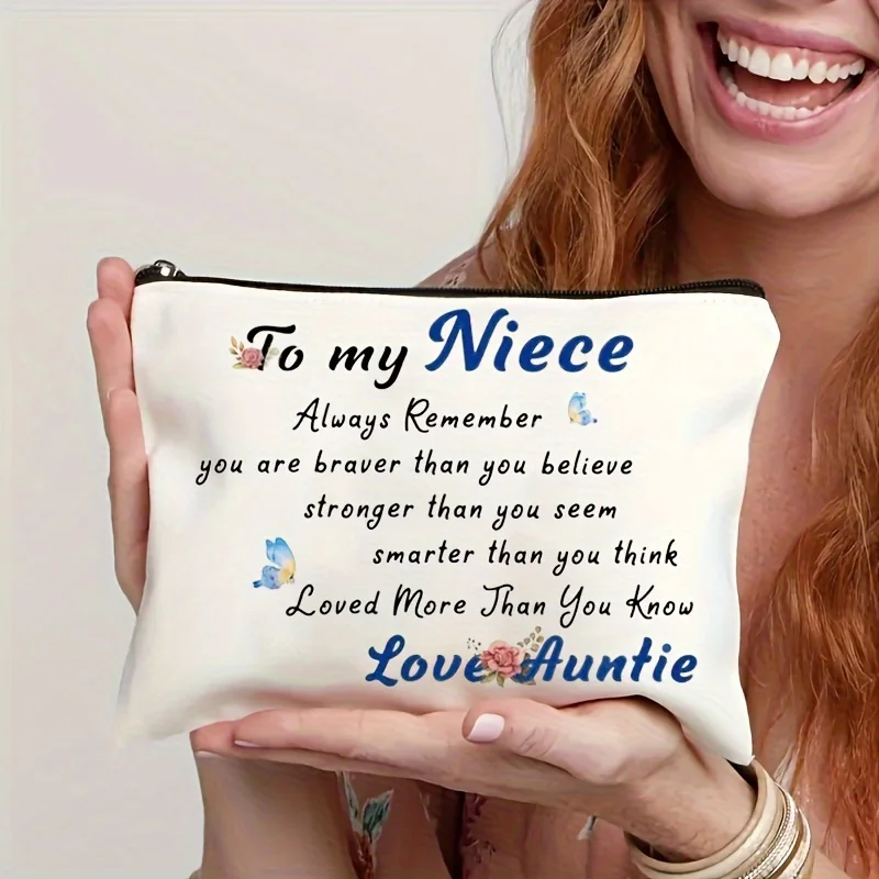 Chic Canvas Makeup Bag for Niece Durable Fade Resistant Zippered Cosmetic Pouch with Perfect Gift for Sisters Best Friends
Chic Canvas Makeup Bag for Niece Durable Fade Resistant Zippered Cosmetic Pouch with Perfect Gift for Sisters Best Friends