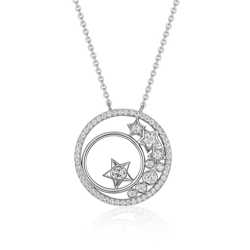 ZFSILVER 925 Sterling Silver Moissanite Necklace Women Trendy Round Moon Star Charms Jewelry Fashion Accessory Gift Party MP0107
ZFSILVER 925 Sterling Silver Moissanite Necklace Women Trendy Round Moon Star Charms Jewelry Fashion Accessory Gift Party MP0107