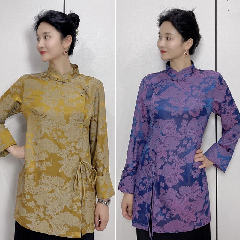 Chinese Style Button Top Wear Women's Tibetan Retro Traditional Blouse Tea Outer Garment Lhasa Clothing Medium Length Outerwear
Chinese Style Button Top Wear Women's Tibetan Retro Traditional Blouse Tea Outer Garment Lhasa Clothing Medium Length Outerwear