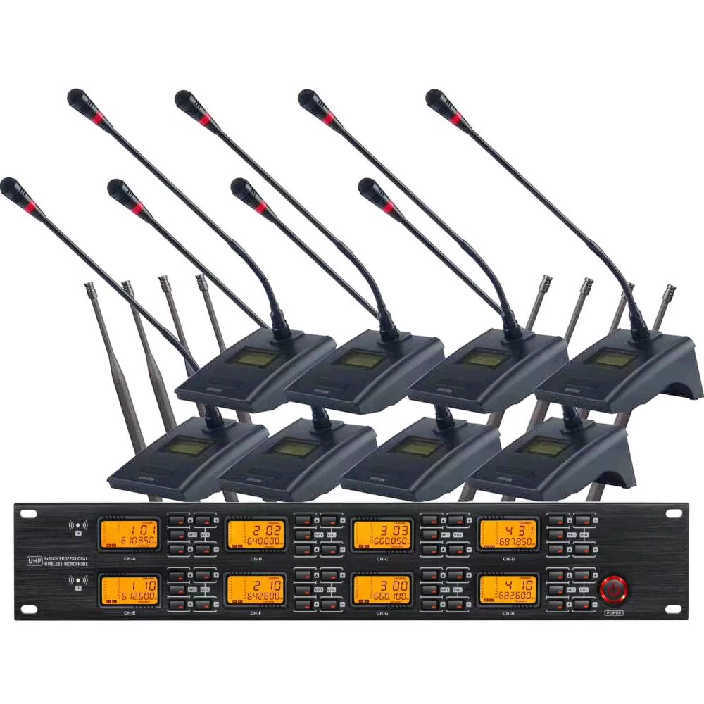 EW9800 G5 8 Desktop Gooseneck Wireless Conference Microphones System 8 Table Pro Meeting Room Mics
EW9800 G5 8 Desktop Gooseneck Wireless Conference Microphones System 8 Table Pro Meeting Room Mics