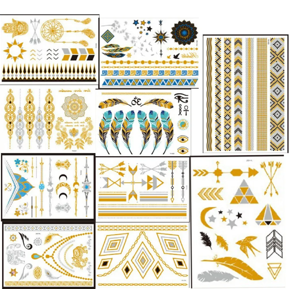 10 Pcs Stickers Waterproof Body Gilding Tattoo for Women Colorful Temporary Decorative
10 Pcs Stickers Waterproof Body Gilding Tattoo for Women Colorful Temporary Decorative