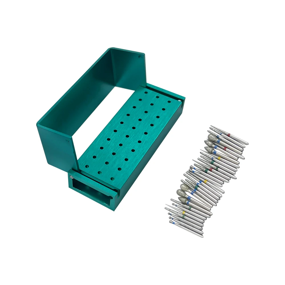 Dental 30pcs Dental Diamond Burs Drill Disinfection Block High Speed Handpiece burs Holder Alumimum Instrument Set
Dental 30pcs Dental Diamond Burs Drill Disinfection Block High Speed Handpiece burs Holder Alumimum Instrument Set