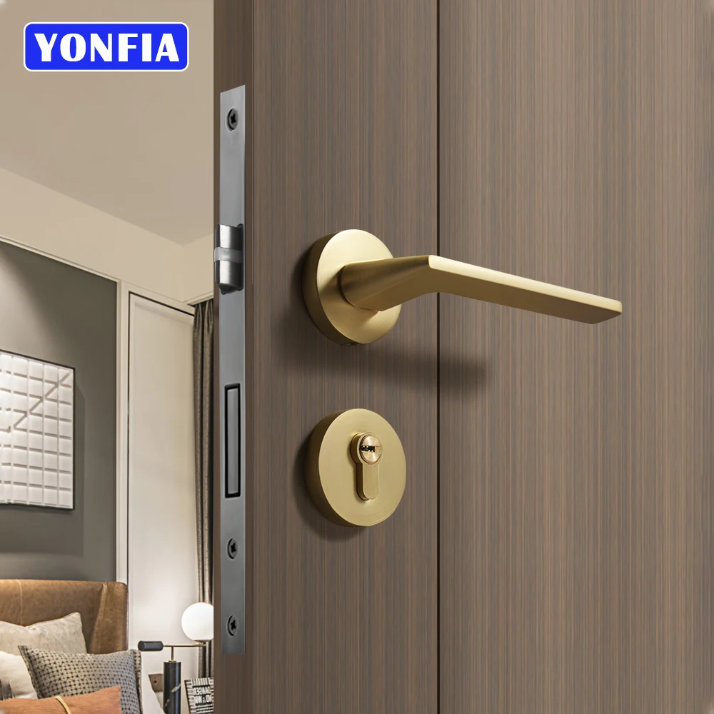 YONFIA A8214R01 Quality Gold Solid Aluminium Interior Door Handle Set Home Bathroom Black Lever Door Handle Locks For Wood Door
YONFIA A8214R01 Quality Gold Solid Aluminium Interior Door Handle Set Home Bathroom Black Lever Door Handle Locks For Wood Door
