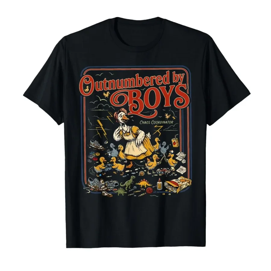 Outnumbered By Boys Goose Funny Boy Mom Life Meme T-shirt For Men Women 100% Cotton T Shirts Short Sleeve Tops 0427-1
Outnumbered By Boys Goose Funny Boy Mom Life Meme T-shirt For Men Women 100% Cotton T Shirts Short Sleeve Tops 0427-1