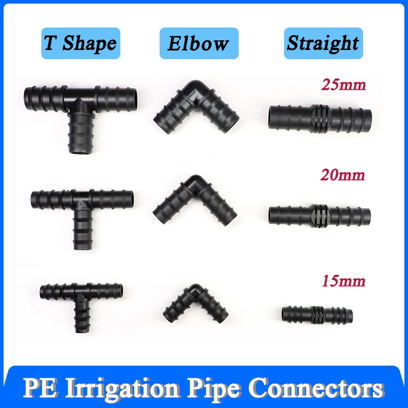 10pcs Greenhouse PE Pipe Connector 16 20 25mm Tee Straight Elbow Plug Micro Spray Irrigation Accessories Irrigation Pipe Fitting
10pcs Greenhouse PE Pipe Connector 16 20 25mm Tee Straight Elbow Plug Micro Spray Irrigation Accessories Irrigation Pipe Fitting