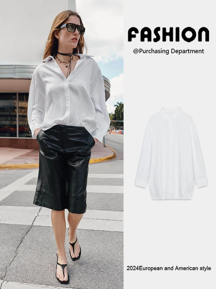 Весна 2026: Новинка! Женская повседневная свободная рубашка с длинным рукавом, воротником и полосками. Универсальная, элегантная, в европейском стиле.
Весна 2026: Новинка! Женская повседневная свободная рубашка с длинным рукавом, воротником и полосками. Универсальная, элегантная, в европейском стиле.