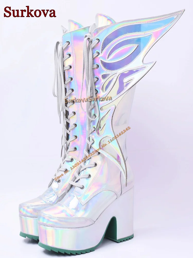 Genuine Leather Butterfly Wing Long Boots Round Toe Thick Heel Non-Slip Knee-High Boots Fantasy Side Zipper Lace-Up Women'S Boot
Genuine Leather Butterfly Wing Long Boots Round Toe Thick Heel Non-Slip Knee-High Boots Fantasy Side Zipper Lace-Up Women'S Boot