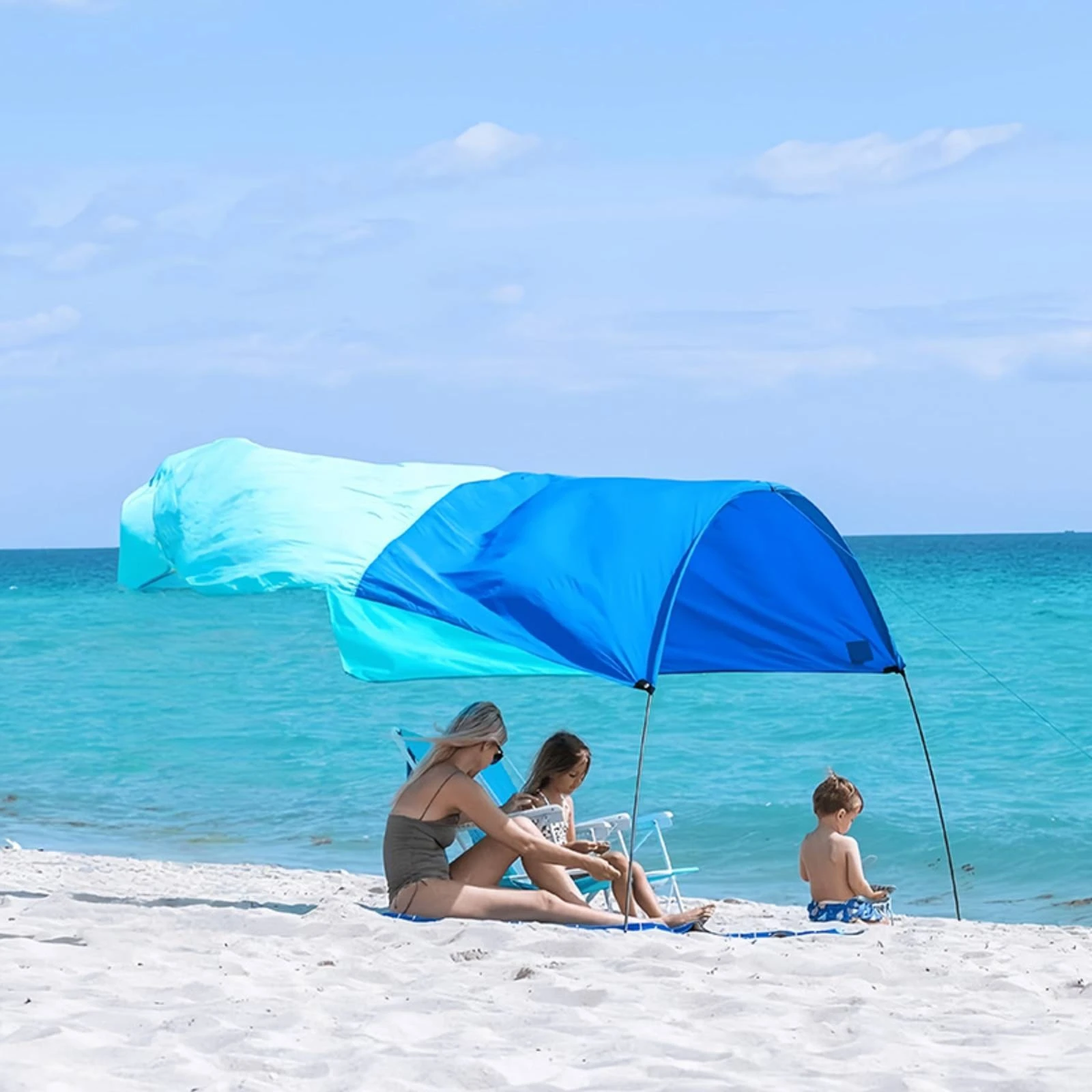 Beach Canopy Tent Curved Tunnel Canopy Tent Beach Shelter Guy Lines Blue for Sand
Beach Canopy Tent Curved Tunnel Canopy Tent Beach Shelter Guy Lines Blue for Sand