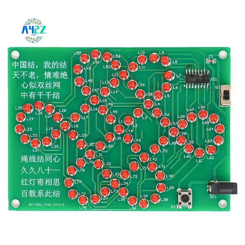 A42Z-Led Flowing Light Chinese Knot DIY Electronic Kit Fun Welding Kit 5V Soldering Practice School Teaching Circuit Board
A42Z-Led Flowing Light Chinese Knot DIY Electronic Kit Fun Welding Kit 5V Soldering Practice School Teaching Circuit Board