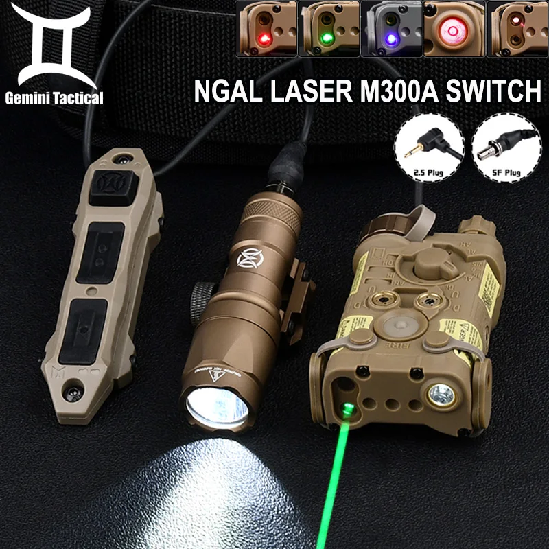 Tactical NGAL Red Green Blue IR Laser Sight M300A Hunting Spotlight Set Dual Function Pressure Switch Fit M-lok Keymod 20MM Rail
Tactical NGAL Red Green Blue IR Laser Sight M300A Hunting Spotlight Set Dual Function Pressure Switch Fit M-lok Keymod 20MM Rail