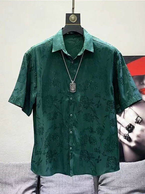 YIYJANGDE Trendy Floral Shirt Men's Loose Short Sleeve Fashionable Summer 2025 Urban Style Polyester No Iron Treatment
YIYJANGDE Trendy Floral Shirt Men's Loose Short Sleeve Fashionable Summer 2025 Urban Style Polyester No Iron Treatment