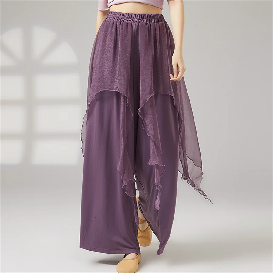 Women Classical Training Dancing Pant Polyester Wide Leg Elegant Irregular Waist Veil Modern Dance Costume Adult Dance Trousers
Women Classical Training Dancing Pant Polyester Wide Leg Elegant Irregular Waist Veil Modern Dance Costume Adult Dance Trousers