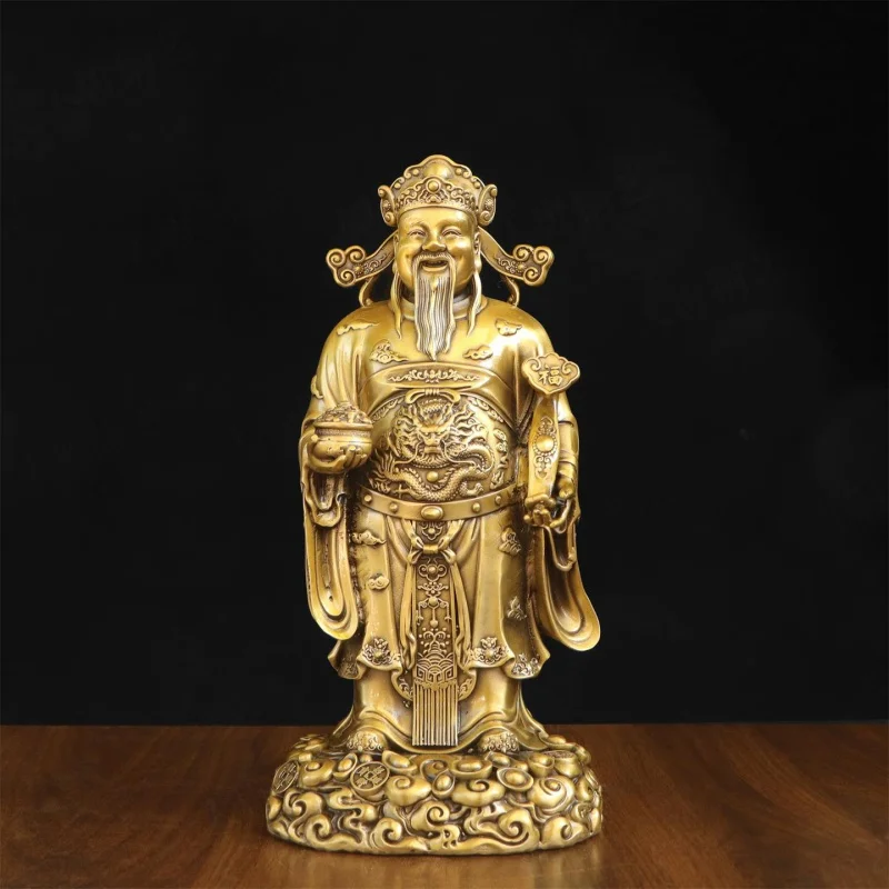 Antique brass gathering treasure God of Wealth standing statue home office enshrined Feng Shui wealth deity statue ornament
Antique brass gathering treasure God of Wealth standing statue home office enshrined Feng Shui wealth deity statue ornament