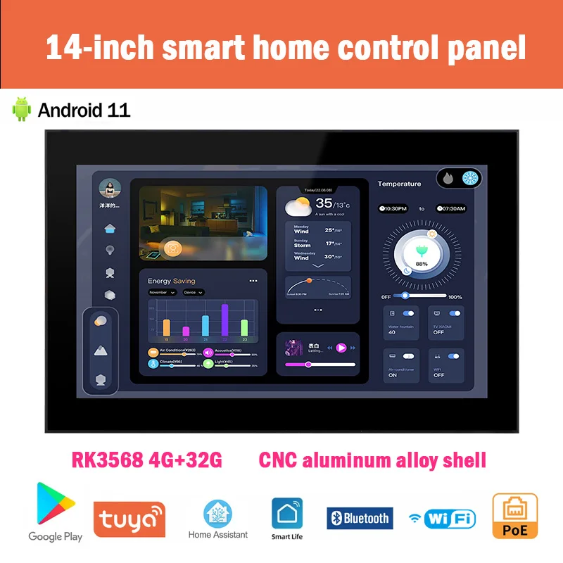 New 14 Inch Metal Control Panel Wall Mount Touch Screen Embedded Android 11 POE Tablet Embedded Smart Home Tablet
New 14 Inch Metal Control Panel Wall Mount Touch Screen Embedded Android 11 POE Tablet Embedded Smart Home Tablet