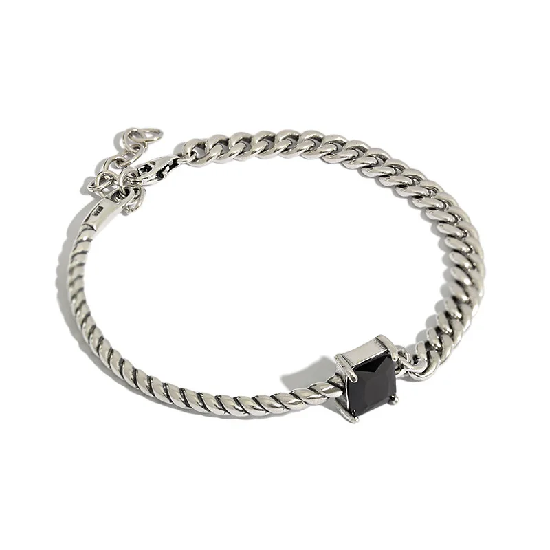 Women's Jet Black Square Design Curb Chain Bracelet in Real Solid 925 sterling Silver Curb Twist Bracelet For Women Girls
Women's Jet Black Square Design Curb Chain Bracelet in Real Solid 925 sterling Silver Curb Twist Bracelet For Women Girls