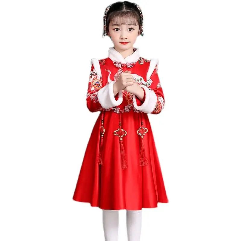 Hanfu girls' autumn and winter clothes, children's Christmas dresses, autumn and winter dresses, women's treasure thick New Year
Hanfu girls' autumn and winter clothes, children's Christmas dresses, autumn and winter dresses, women's treasure thick New Year