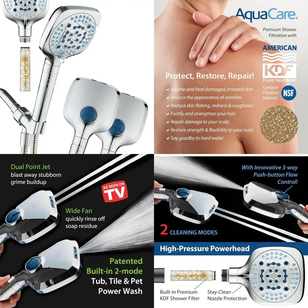 Ручная душевая лейка AquaCare 4X с 10 режимами и фильтром высокого давления – без хлора, для ухода за кожей и волосами, двойное питание, для домашних животных и плитки
Ручная душевая лейка AquaCare 4X с 10 режимами и фильтром высокого давления – без хлора, для ухода за кожей и волосами, двойное питание, для домашних животных и плитки