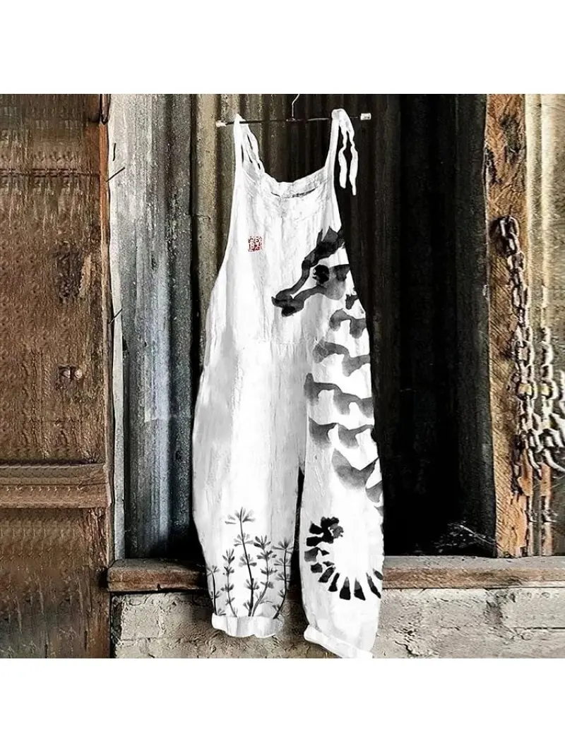 2025 new women's culottes Retro art Seahorse 3d printed casual loose cotton hemp jumpsuit women's fashion cargo pants
2025 new women's culottes Retro art Seahorse 3d printed casual loose cotton hemp jumpsuit women's fashion cargo pants