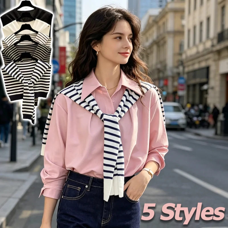 Women Soft Knitted Shoulder Wrap Lightweight Striped Thin Spring Summer Warm Round Neck Shawl Multifunctional Solid Color
Women Soft Knitted Shoulder Wrap Lightweight Striped Thin Spring Summer Warm Round Neck Shawl Multifunctional Solid Color