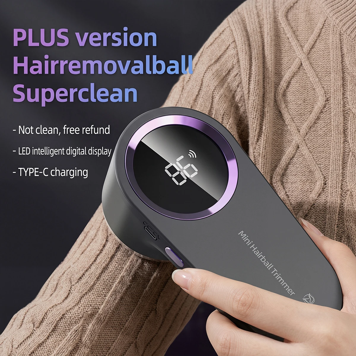 Portable Lint Remover LED Digital Display USB Rechargeable Electric Fuzz Pellet Remover for Clothing and Sock Hair Ball Trimmer
Portable Lint Remover LED Digital Display USB Rechargeable Electric Fuzz Pellet Remover for Clothing and Sock Hair Ball Trimmer