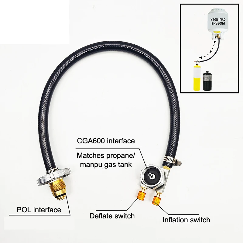Outdoor Gas Tank Inflation Valve Cylinder Gas Inflate Kit Camping Butane Gas Refillable Adapter Cylinder Tank Coupler Valve
Outdoor Gas Tank Inflation Valve Cylinder Gas Inflate Kit Camping Butane Gas Refillable Adapter Cylinder Tank Coupler Valve
