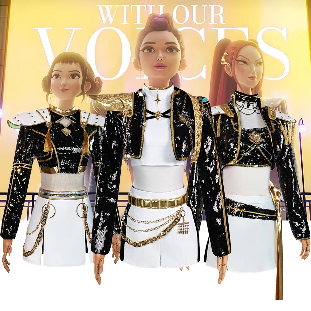 Аниме KPOP Huntrix Mira Rumi Zoey, карнавальный костюм, парик KPop, униформа охотника на демонов для женщин и девочек, реквизит для Хэллоуина, карнавала
Аниме KPOP Huntrix Mira Rumi Zoey, карнавальный костюм, парик KPop, униформа охотника на демонов для женщин и девочек, реквизит для Хэллоуина, карнавала