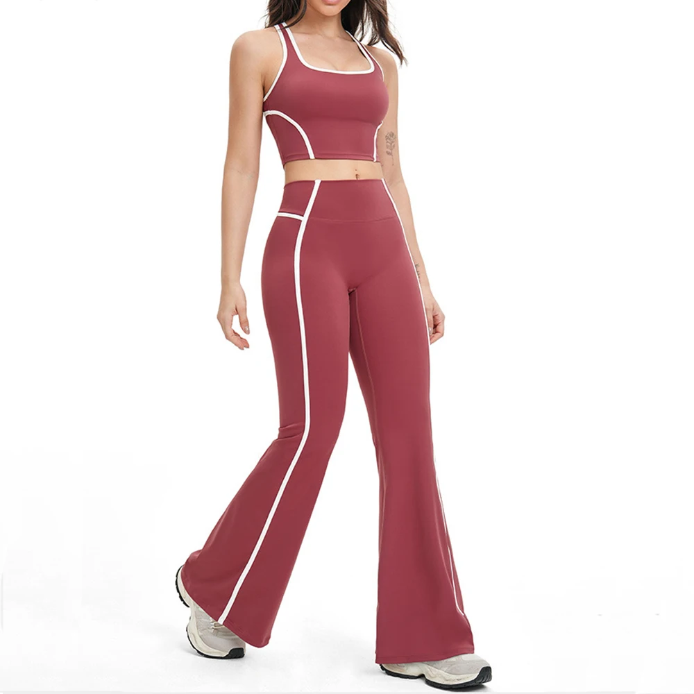 Одежда для йоги, комплекты для тренировок в тренажерном зале, женский спортивный костюм, костюм для пилатеса, фитнеса, спортивная одежда, женский спортивный бюстгальтер, расклешенные брюки, костюм
Одежда для йоги, комплекты для тренировок в тренажерном зале, женский спортивный костюм, костюм для пилатеса, фитнеса, спортивная одежда, женский спортивный бюстгальтер, расклешенные брюки, костюм