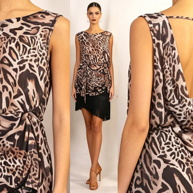 Adults Sexy Backless Latin Dance Top Ladies Sleeveless Latin Dance Leopard Tops Women Rumba Ballroom Dance Practice Wear SL15735
Adults Sexy Backless Latin Dance Top Ladies Sleeveless Latin Dance Leopard Tops Women Rumba Ballroom Dance Practice Wear SL15735