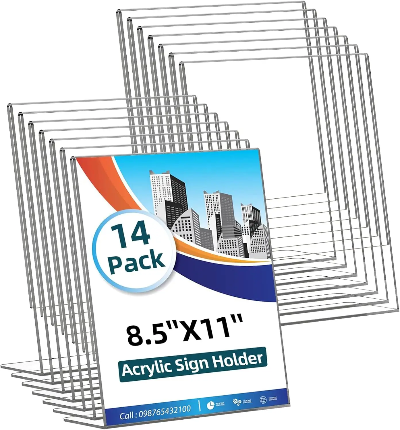 14 Pack Acrylic Sign Holder 8.5x11 Inches, Clear Tabletop Plastic Paper Display Stand, L-Shape Vertical Menu Holder for
14 Pack Acrylic Sign Holder 8.5x11 Inches, Clear Tabletop Plastic Paper Display Stand, L-Shape Vertical Menu Holder for