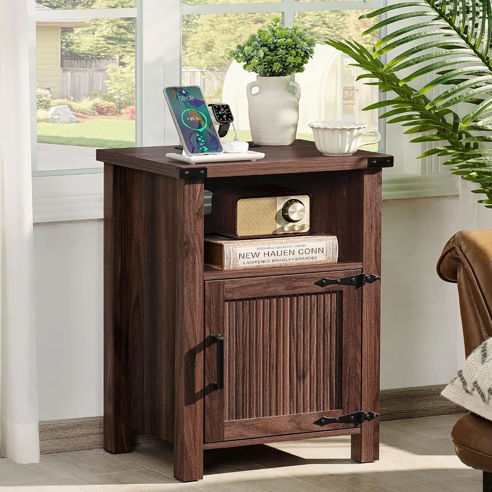 Night Stand, 18 Inch Farmhouse Nightstand with with Charging Station and USB Port, Rustic End Table with Magnetic Door & Open Sh
Night Stand, 18 Inch Farmhouse Nightstand with with Charging Station and USB Port, Rustic End Table with Magnetic Door & Open Sh