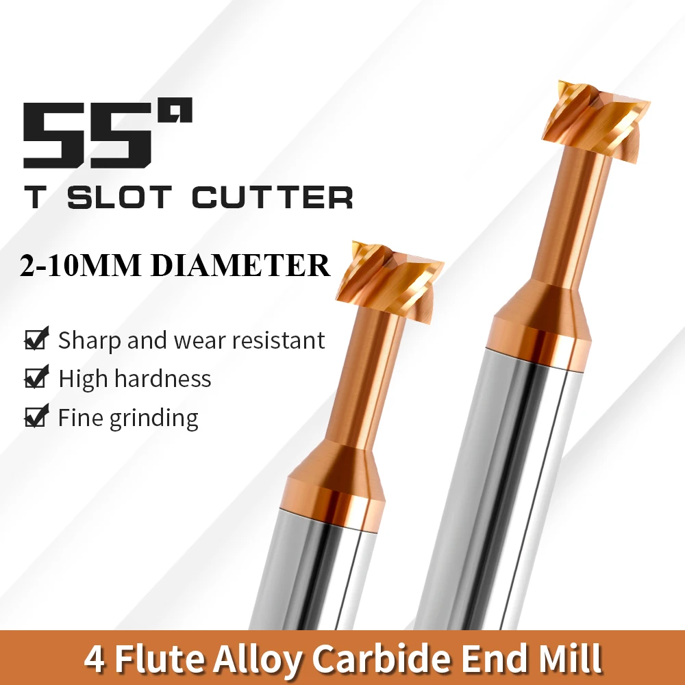 Augusttools HRC55 T-Slot Milling Cutters Carbide For Metal Tungsten Steel End Mill 4 Flutes Thickness 0.3-5mm Cnc Machine Tools
Augusttools HRC55 T-Slot Milling Cutters Carbide For Metal Tungsten Steel End Mill 4 Flutes Thickness 0.3-5mm Cnc Machine Tools