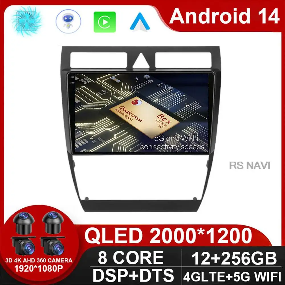 Автомагнитола на Android 14 для Audi A6 C5 1997-2004 S6 1999 - 2004 RS6 2002 - 2006 мультимедийный плеер 2DIN Carplay Стерео GPS без DVD
Автомагнитола на Android 14 для Audi A6 C5 1997-2004 S6 1999 - 2004 RS6 2002 - 2006 мультимедийный плеер 2DIN Carplay Стерео GPS без DVD