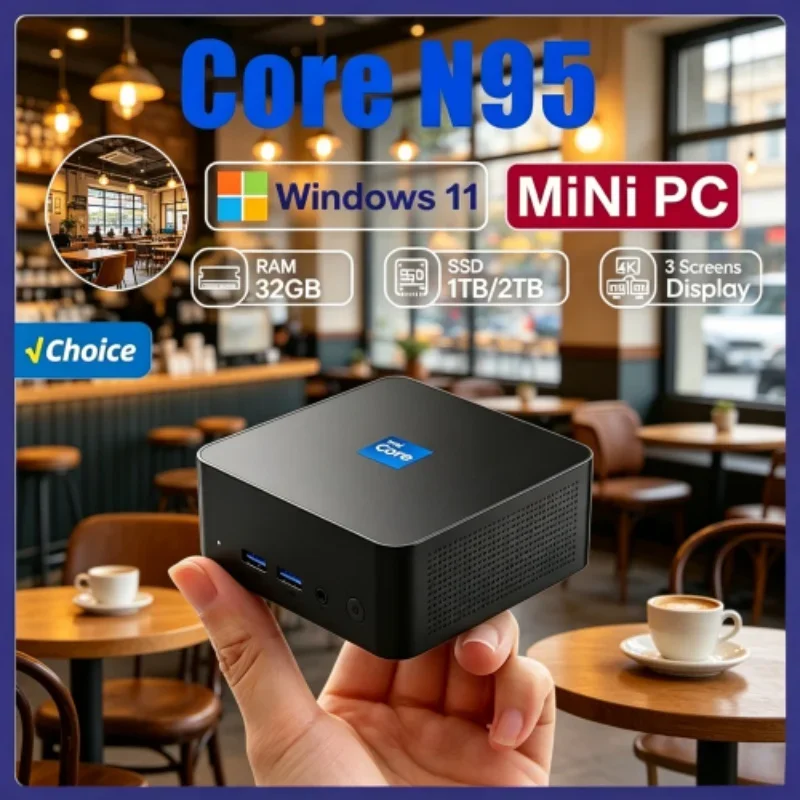 Cryptical 2026 Core N95 MINI PC Windows 11 Pro Pygmy Agile Pocket Digital Terminal RAM 1TB SSD WIFI 6 BT5.2 4K HD Mini
Cryptical 2026 Core N95 MINI PC Windows 11 Pro Pygmy Agile Pocket Digital Terminal RAM 1TB SSD WIFI 6 BT5.2 4K HD Mini