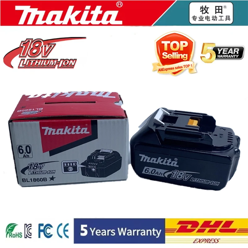 2025 Original/Genuine Makita 6.0Ah for Makita 18V BatteryDTD171 BL1860 BL1850B BL1850 BL1840 BL1830B Replacement Lithium Battery
2025 Original/Genuine Makita 6.0Ah for Makita 18V BatteryDTD171 BL1860 BL1850B BL1850 BL1840 BL1830B Replacement Lithium Battery