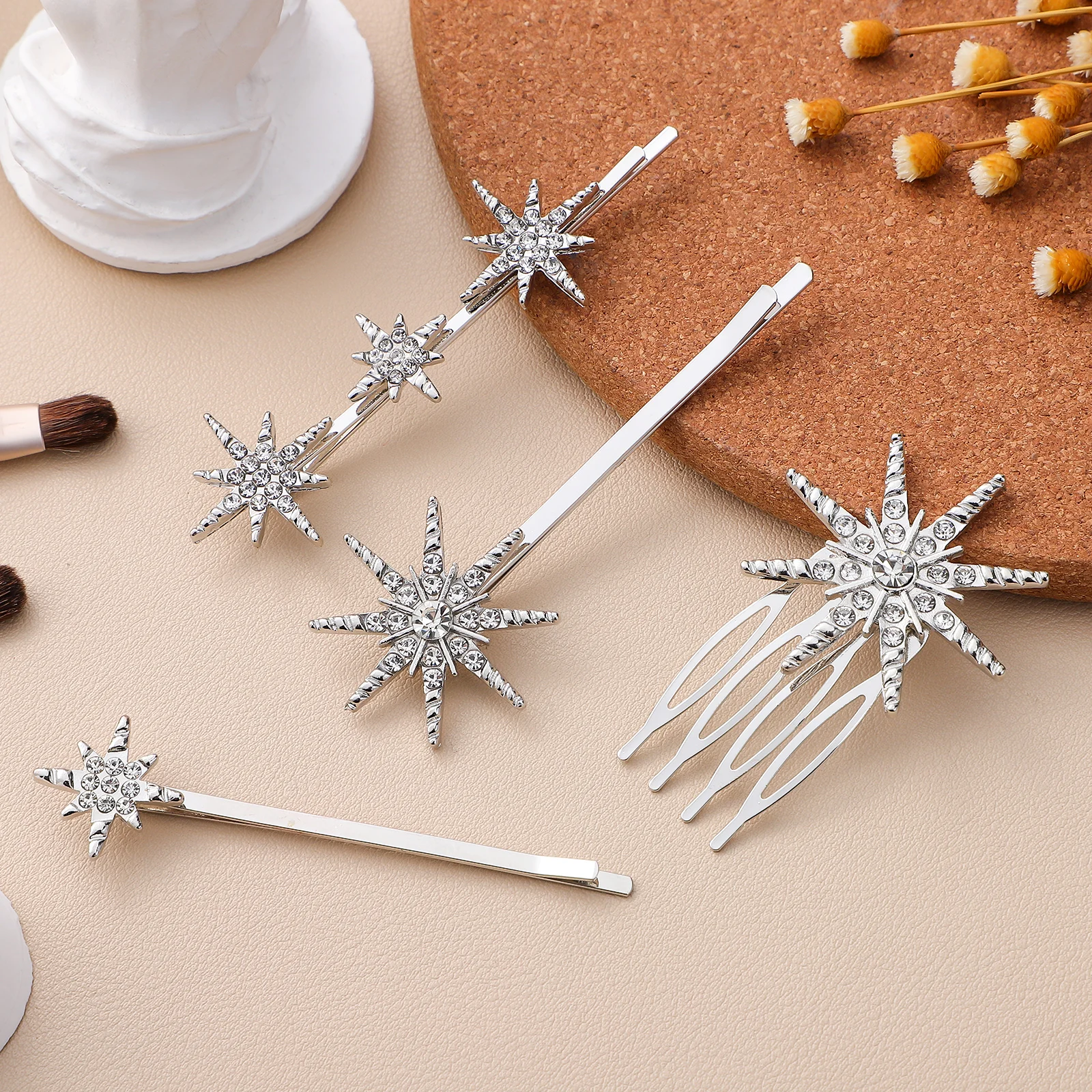 8pcs Silver Clip Rhinestone Bobby Pins Decorative Hair Accessories for Women Wedding Styling Thick Hair
8pcs Silver Clip Rhinestone Bobby Pins Decorative Hair Accessories for Women Wedding Styling Thick Hair