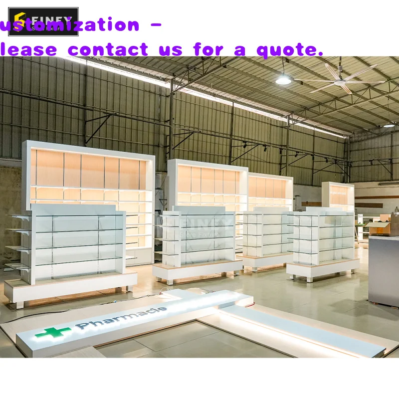 Индивидуальный дизайн интерьера аптеки: деревянный стеллаж для демонстрации товаров аптеки и средств по уходу с LED-подсветкой
Индивидуальный дизайн интерьера аптеки: деревянный стеллаж для демонстрации товаров аптеки и средств по уходу с LED-подсветкой