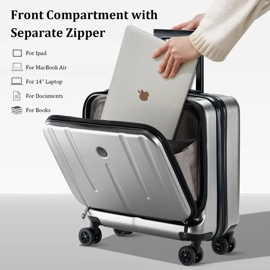Inch Carry On Luggage with 2 Compartments for 14 amp 15 Laptop, 16.14817.12 Rolling Briefcase, Lightweight Hardshell ABSPC Suitc
Inch Carry On Luggage with 2 Compartments for 14 amp 15 Laptop, 16.14817.12 Rolling Briefcase, Lightweight Hardshell ABSPC Suitc