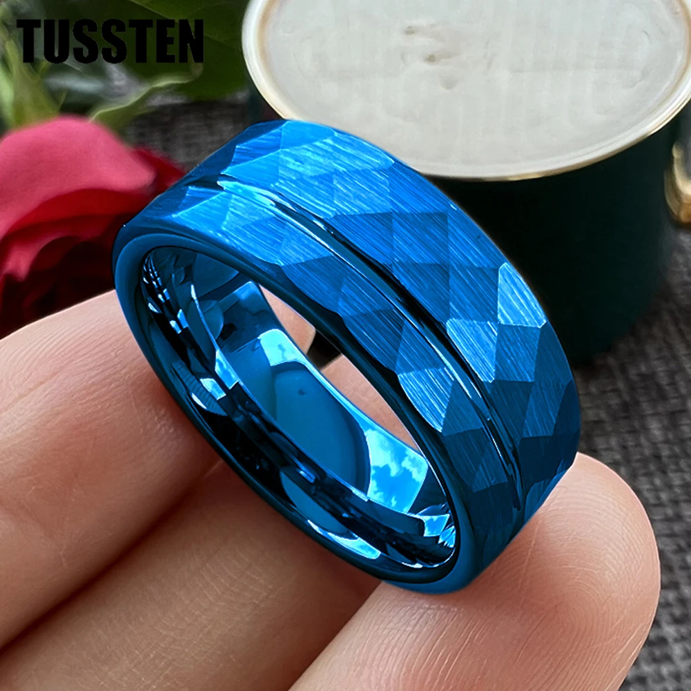 Dropshipping TUSSTEN Blue Tungsten Hammer Ring Men Women Flat Engagement Wedding Band 6/8MM Gift Jewelry Comfort Fit
Dropshipping TUSSTEN Blue Tungsten Hammer Ring Men Women Flat Engagement Wedding Band 6/8MM Gift Jewelry Comfort Fit