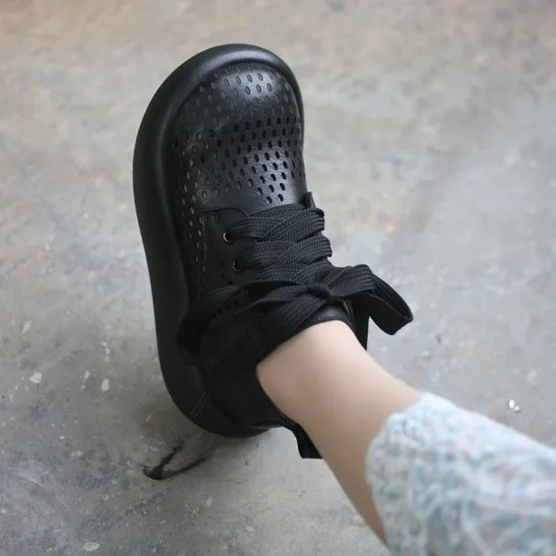 Birkuir Retro Flat Platform Hollow Out Shoes For Women Lace Up Thick Heel Luxury Genuine Leather Big Head Casual Wedges Size 41
Birkuir Retro Flat Platform Hollow Out Shoes For Women Lace Up Thick Heel Luxury Genuine Leather Big Head Casual Wedges Size 41