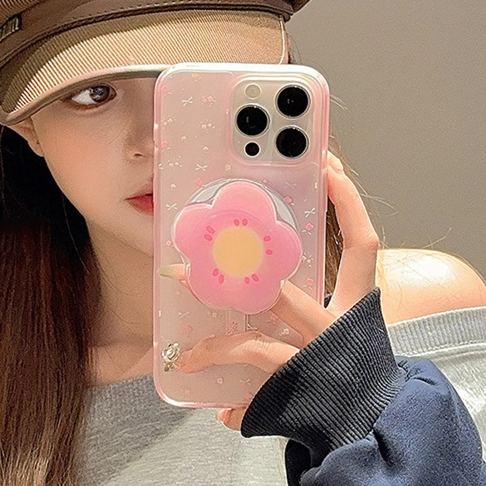 Pink Flower Cute Case For iphone 16ProMax transparency cover for iphone 15 14 13 pro max Magnetic Fold Mobile Phone Stand Holder
Pink Flower Cute Case For iphone 16ProMax transparency cover for iphone 15 14 13 pro max Magnetic Fold Mobile Phone Stand Holder